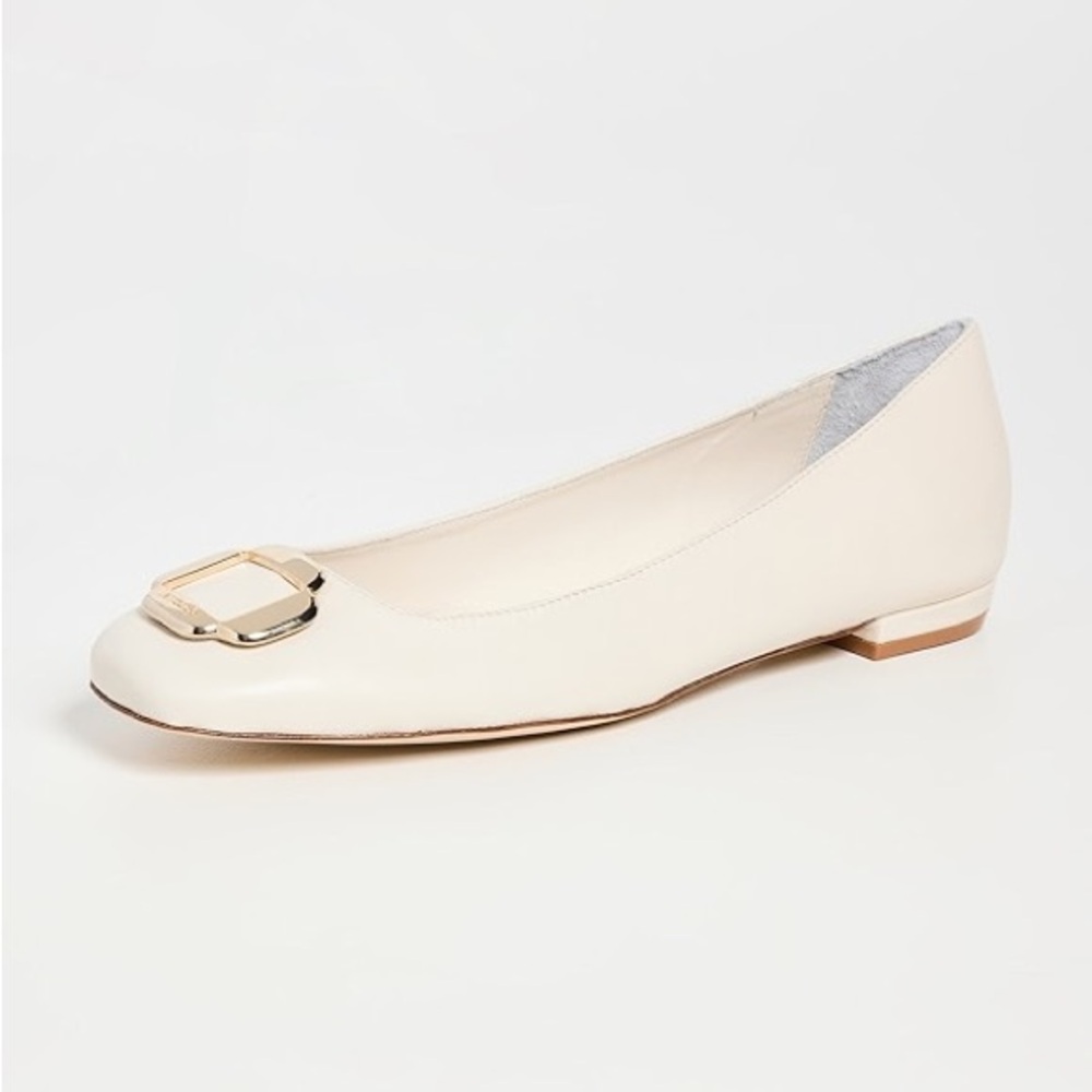 Larrourdé Maria Flat in Ivory Size 7